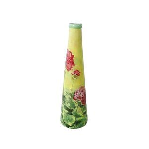 Carol Rowan Geraniums Collection Ceramic Vase 12" Tall Enesco Group